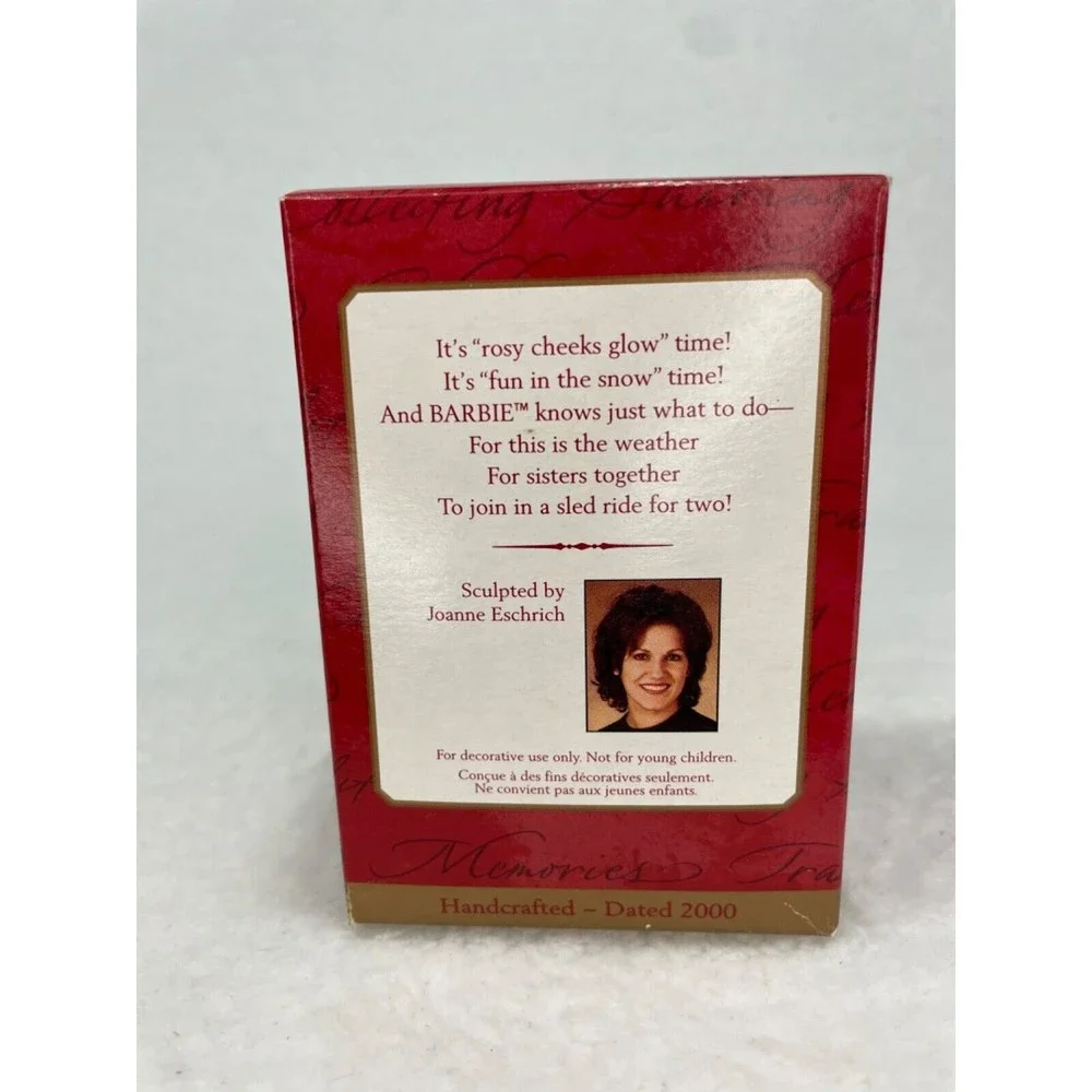 Hallmark Keepsake 2000 Winter‎ Fun With Barbie And Kelly Ornament